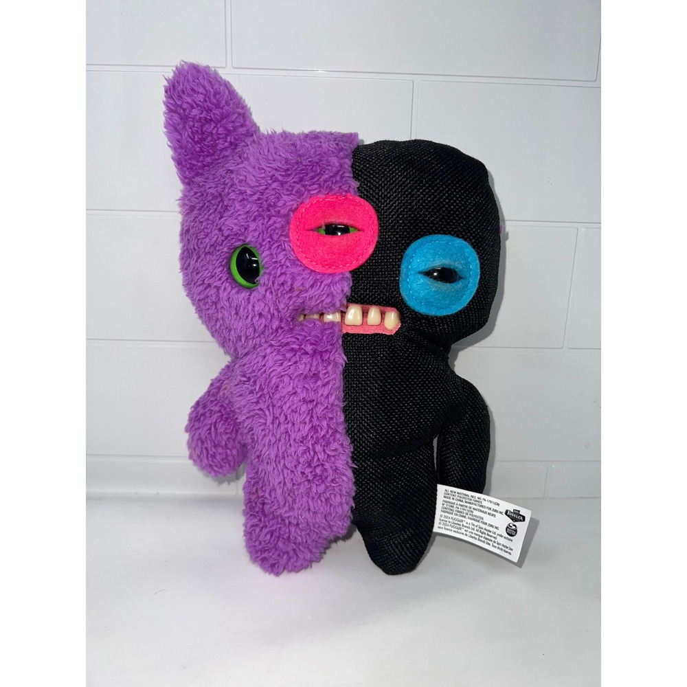 Fuggler Funny Ugly Monster Plush Purple Black Split Face Tooth Monster 9 Inch